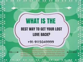 What is the best way to get your lost love back?  91-9115049999