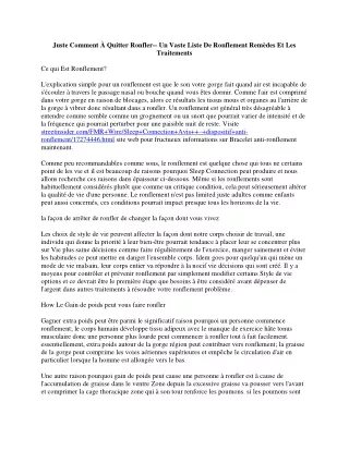 juste comment quitter ronfler un vaste liste