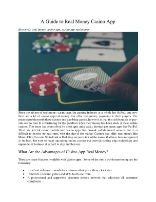 a guide to real money casino app
