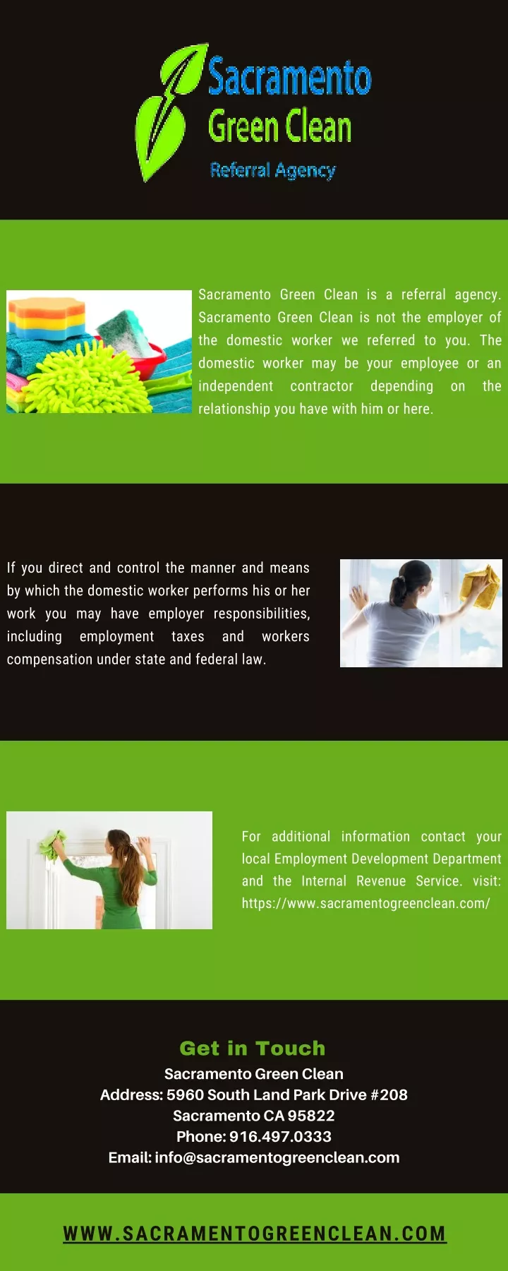 sacramento green clean is a referral agency