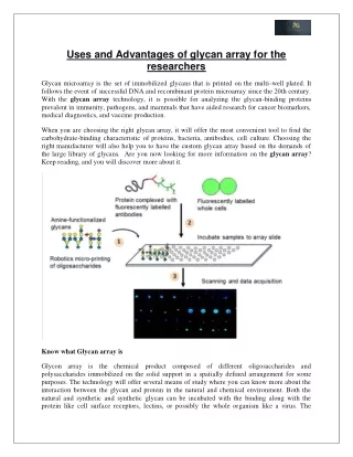 Uses and Advantages of glycan array for the researchers