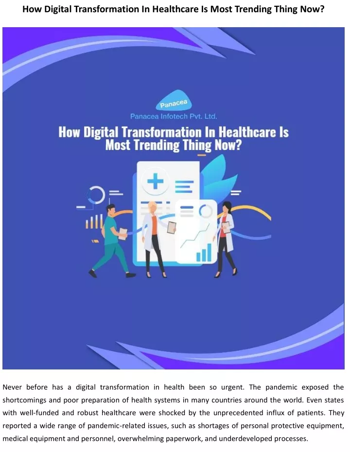 how digital transformation in healthcare is most