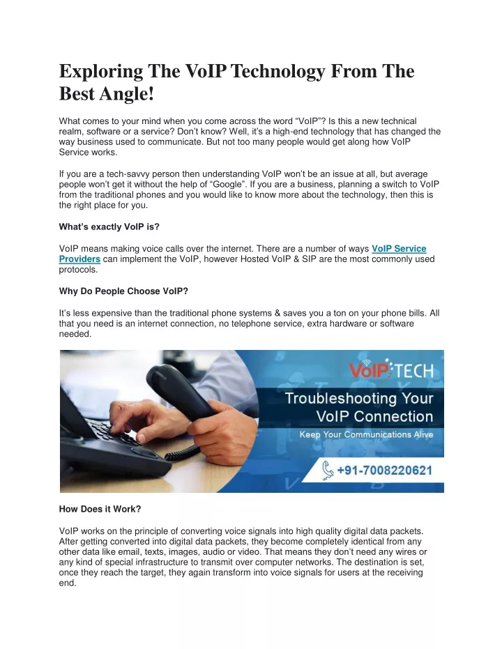 exploring the voip technology from the best angle