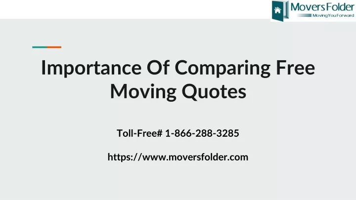importance of comparing free moving quotes