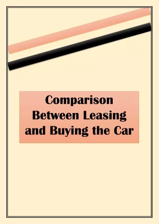 Comparison Between Leasing and Buying the Car