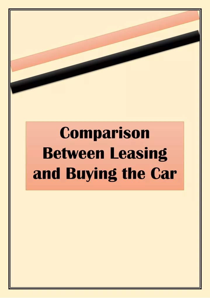 comparison between leasing and buying the car