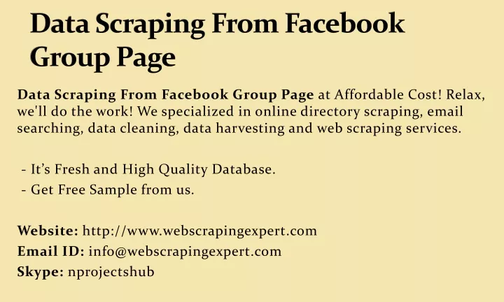 data scraping from facebook group page