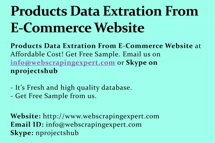 products data extration from e commerce website