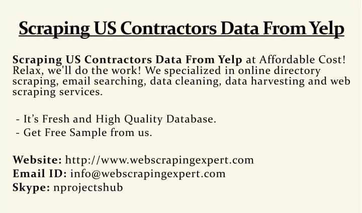 scraping us contractors data from yelp