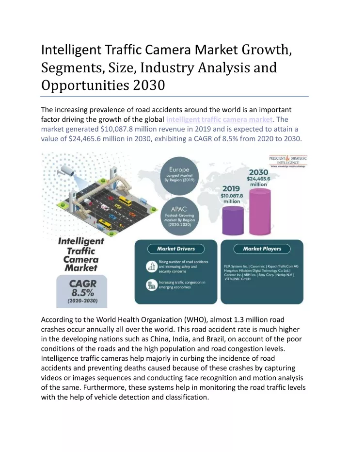 intelligent traffic camera market growth segments size industry analysis and opportunities 2030