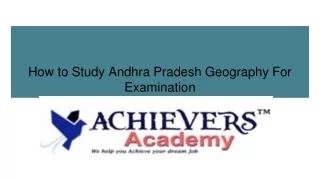 How to Study Andhra Pradesh Geography For Examination