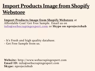 import products image from shopify webstore
