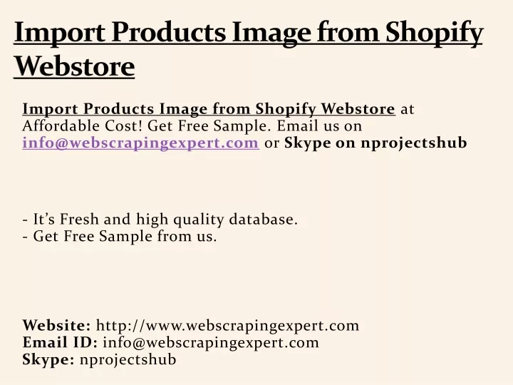 import products image from shopify webstore