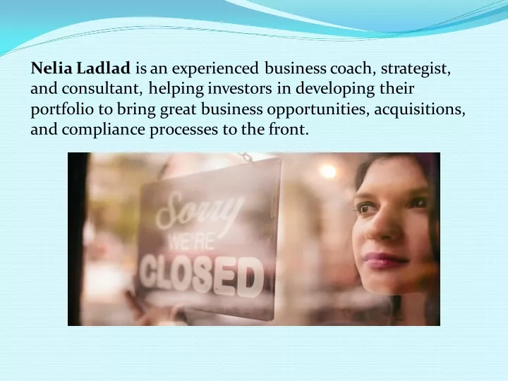 nelia ladlad is an experienced business coach