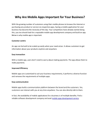 Why Are Mobile Apps Important for Your Business?