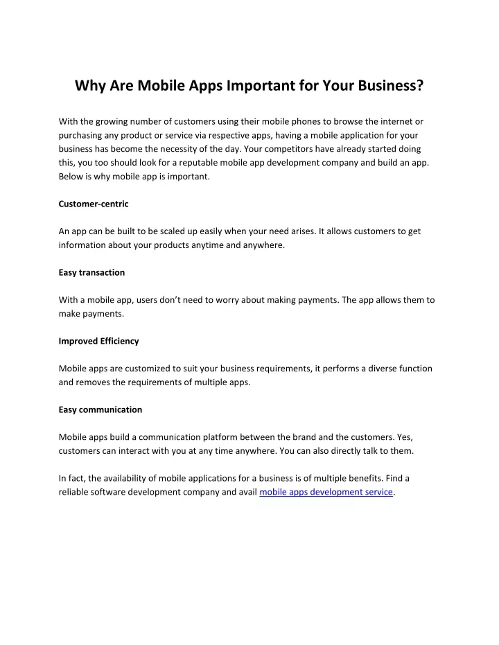 why are mobile apps important for your business