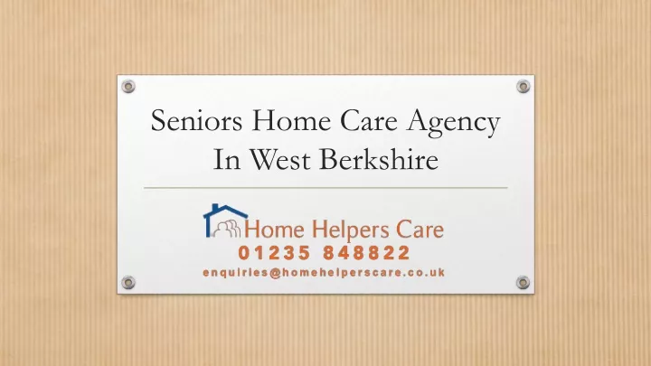 seniors home care agency in west berkshire