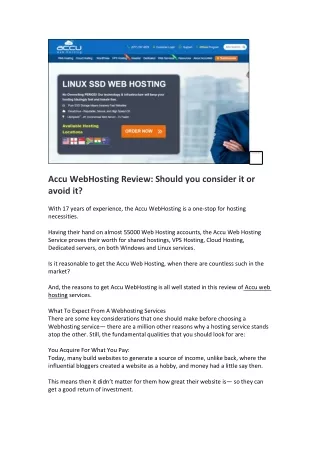 Accu Web Hosting