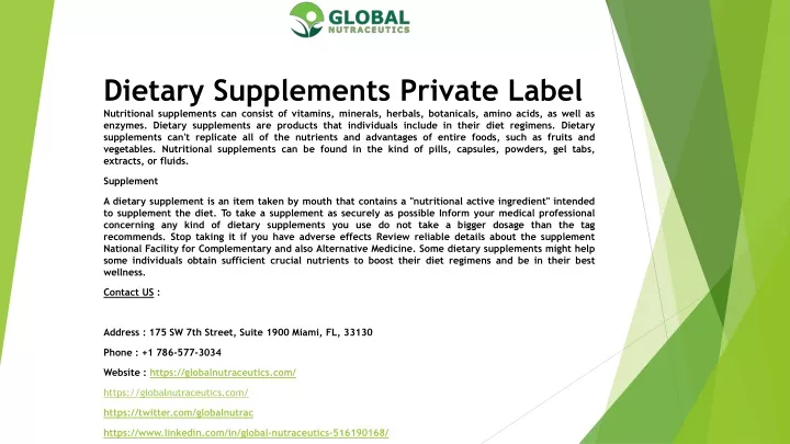 dietary supplements private label