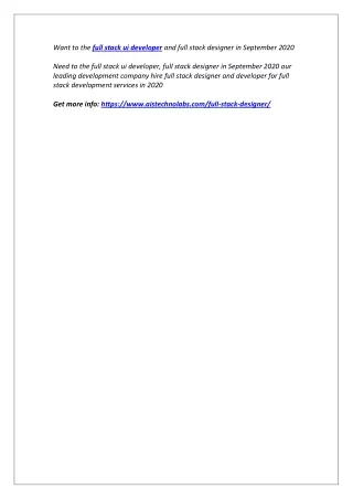 want to the full stack ui developer and full