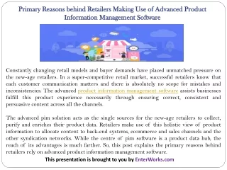 primary reasons behind retailers making