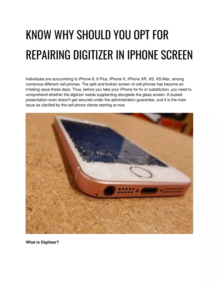 know why should you opt for repairing digitizer