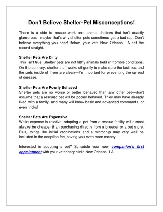 don t believe shelter pet misconceptions