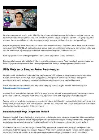 Langkah Dapat Kartu Pkv Poker Mantap Terus Selama Permainan