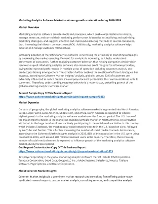 marketing analytics software market to witness