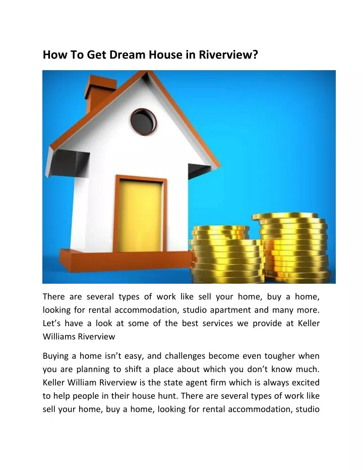 how to get dream house in riverview