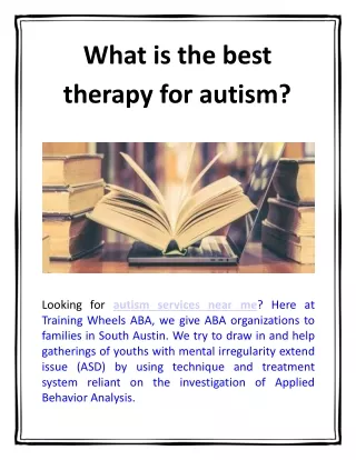what is the best therapy for autism