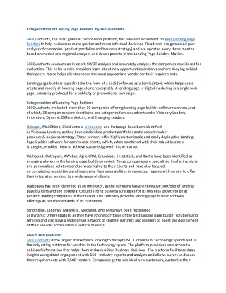 categorization of landing page builders