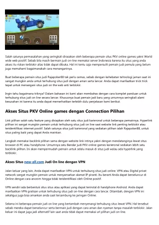 Panduan Akses Situs PKV Games Rajapoker88 Anti Terkunci!