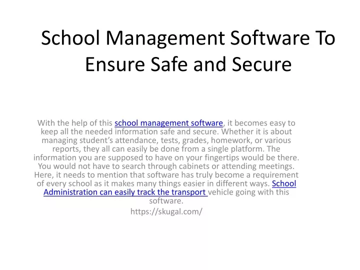 school management software to ensure safe and secure