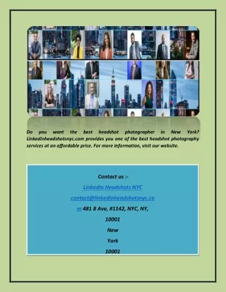 do linkedinheadshotsnyc com provides
