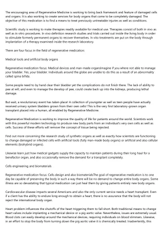 the encouraging area of regenerative medicine