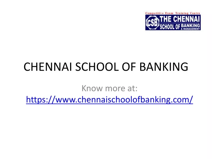 chennai school of banking