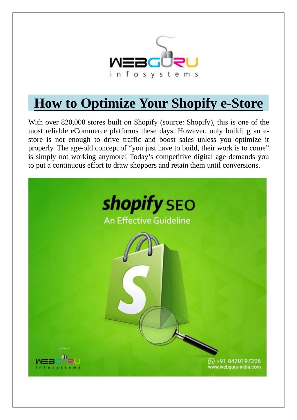 PPT - How to Optimize Your Shopify e-Store PowerPoint Presentation ...