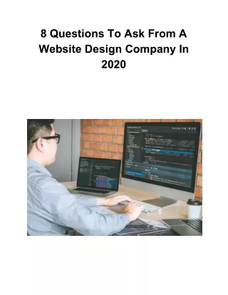 8 questions to ask from a website design company