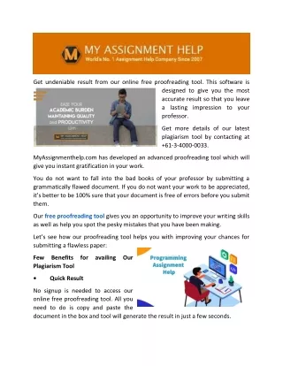 Free Online Proofreading Tool- myassignmenthelp.com