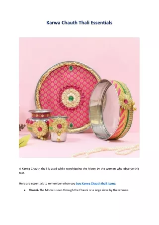 karwa chauth thali essentials