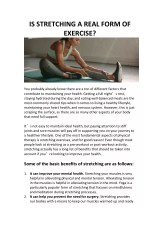 is stretching a real form of exercise