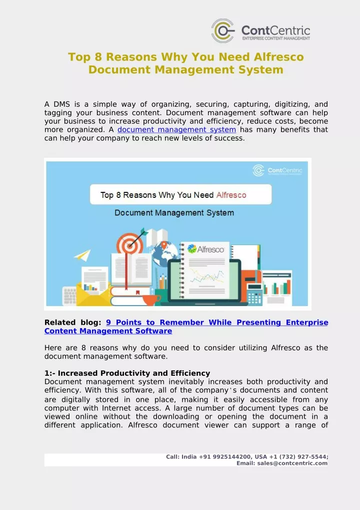 top 8 reasons why you need alfresco document