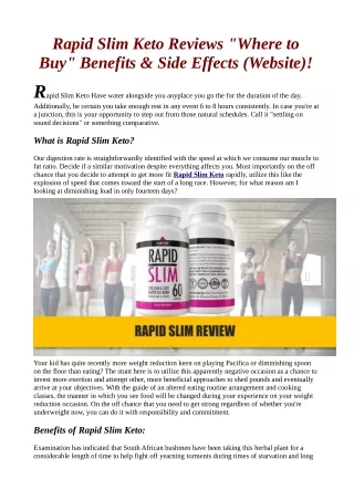 Rapid Slim Keto Shark Tank Reviews & Where to buy