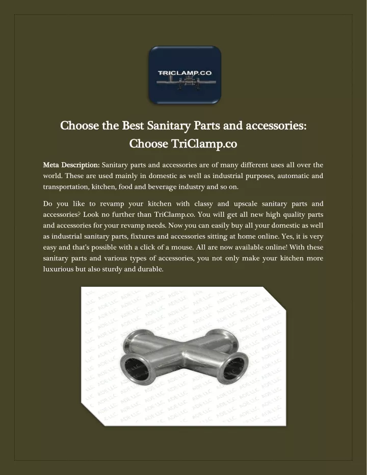 choose the best sanitary parts and accessories