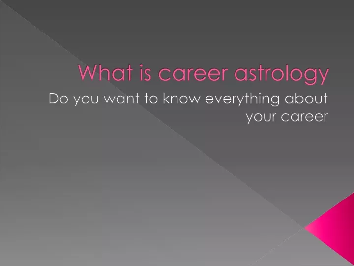 what is career astrology