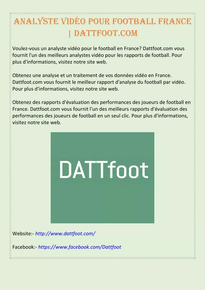 analyste vid o pour football france dattfoot com