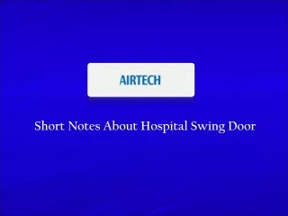 Hospital Swing Door Supplier