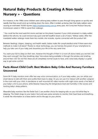 natural baby products creating a non toxic