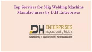 Top Services for Mig Welding Machine Manufacturers